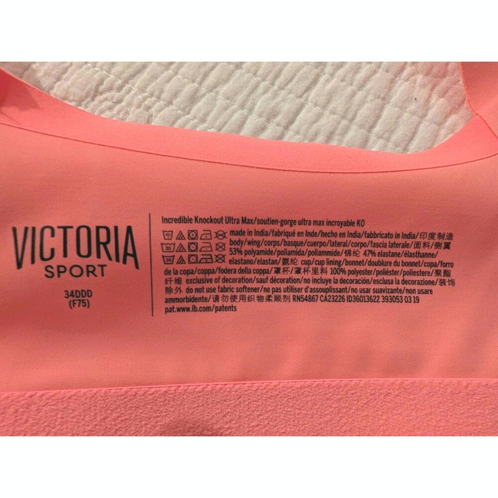 Victoria Secret Sports Bra sz 34 DDD Incredible Knockout Ultra Max Support EUC - Picture 4 of 4